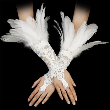 Дълги ръкавици в готически стил, дантелени сватбени ръкавици за душата на булката, дълги ръкавици
