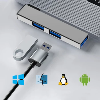 3 в 1 Расширительная Зарядно устройство-Hub Скорост На 5.0 gbps USB 3.0/Type-C От 3.0 до 3 USB USB Зарядно устройство 3 Порта за PC преносим Компютър