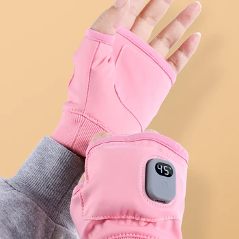 Електрически слот ръкавици с топъл, ръкавици с топъл, ръкавици с топъл, чувствителен на допир екран без пръсти, интелигентно зареждане, сгъстено топли куплунг, 3 нива на температурата