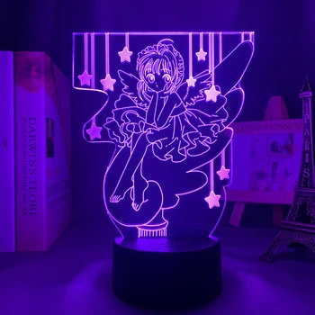 3d Led Лампа Аниме Cardcaptor Sakura за Декор Спални лека нощ Детски Подарък За Рожден Ден Манга Настолна 3d Лампа Cardcaptor Sakura