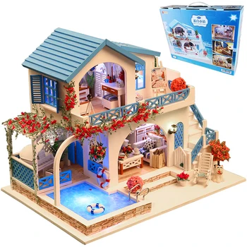 Куклена къща, мебели със собствените си ръце, играчки за деца, Куклен дом, Миниатюри, Комплект мебели за кукла къща, Casa Toy, дървена къща, Романтичен подарък