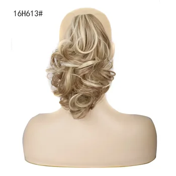 Светли смесени завязки във формата на конска опашка, дълга къдрава коса за удължаване, синтетични изкуствена коса, за жени, косата, формата на конска опашка, удължаване на коса 3