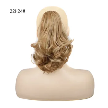 Светли смесени завязки във формата на конска опашка, дълга къдрава коса за удължаване, синтетични изкуствена коса, за жени, косата, формата на конска опашка, удължаване на коса 4