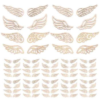 Занятие с кухи заплатками за крилата, цветен, талаш за крилата, рисувани дървени крила, занаяти с празни модел, украшение за крилата на Ангела