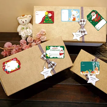 Лични бележки Подарък за печатане на Етикети с етикетите 108 бр./12 листа весела Коледа Подарък-Коледна опаковъчна хартия Декорации DIY Етикети 4