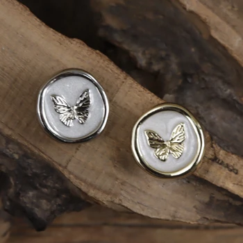 Малки метални копчета Пеперуда красива рокля и Аксесоари за блейзър ретро топ твидовое палто 6 бр./лот