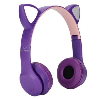 Мультяшная BT-слушалки с кошачьими уши, стабилна стерео уредба, удобна безжична BT-слушалки БТ 5.0, функция FM, 7 цвята за момичета и деца 2