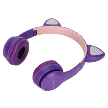Мультяшная BT-слушалки с кошачьими уши, стабилна стерео уредба, удобна безжична BT-слушалки БТ 5.0, функция FM, 7 цвята за момичета и деца 4