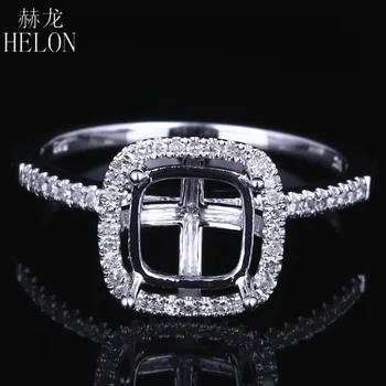 HELON 7x7 мм, кройката върху възглавницата, сребро проба 925, естествен диамант, бижута, Годежен пръстен, жена диамантен пръстен