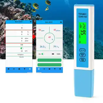 Измерване на PH 4 In1, тестер за качеството на водата, интелигентна прецизно автоматично съхранение на данни, водоустойчив м ЕО IP67 за плувни басейни 5