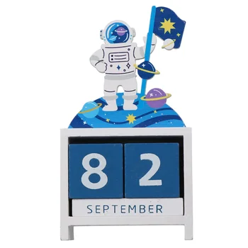 1бр Творчески тенис на Вечен календар Красив настолен календар астронавти Украшение