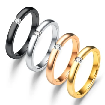Пръстени за отслабване с полиран кубическим цирконием 4 цвята, дамски пръстени с камъни, дамски пръстени за отслабване момичета, пръстени за пръстите от розово злато