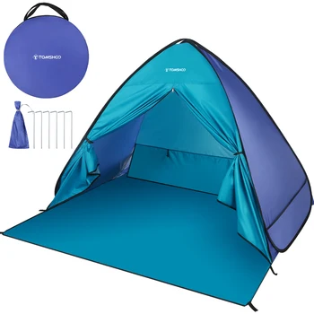 TOMSHOO Beach Tent Instant Всплывающая Палатка Плажната Сянка Козирка Палатка Навес на Къща За употреба на Къмпинг с Чанта за Носене