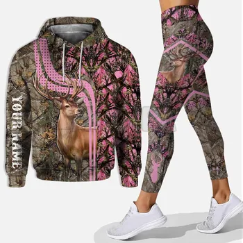Ловният Сезон На поръчка, комбинирана hoody с качулка + гамаши с 3D-принтом + комбинирана дрехи за йога и фитнес, гамаши за жени 0