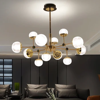 Модерен дизайн, led полилей за хол, спалня, трапезария, кухня, окачен тавана лампа, Черен златен медальон лампа