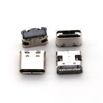 10шт Type-C USB-3.1 16-пинов DIP 30V 3A Конектори Micro USB Женски Порт Конектор Хвостовая Вилица Електрически Клеми