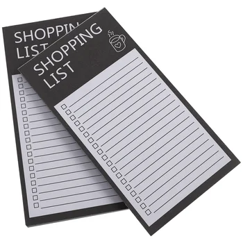 2 книги от списъка за пазаруване, бележник със списък с покупки, електронен бележник за проверка за пазаруване