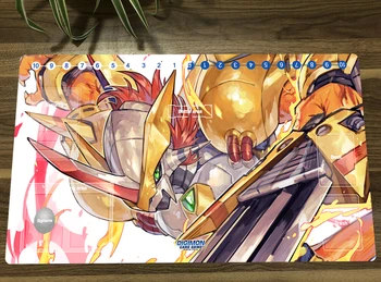 Digimon Duel Playmat Victorygreymon Подложка за игра на Карти DTCG CCG Подложка За Мишка, Подложка За Настолни Игри Игра Мат Безплатен Чанта