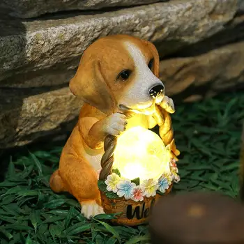 Скулптура от смола, подарък за нов дом, Слънчев топка, осветление, украса за кучета за дома, градината, на двора, на тревата, на двора, празнични партита