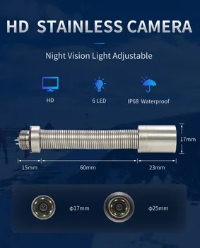 Камерата на Ендоскоп тръбопроводи 4.3 in HD 16GB DVR Monitor10M-50М WaterproofIP68 Индустриална Камера за инспекция на Канализационни Тръби с Ендоскоп 2