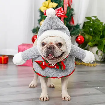 Нова година Коледен костюм Домашни Животни Кучета Котки Коледен Дъждобран-Наметало Палто с надпис 2
