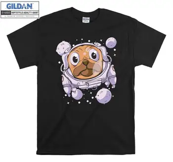 Официален Astro Pug Куче с забавен модел за мъже и жени, тениска унисекс тениска 7877