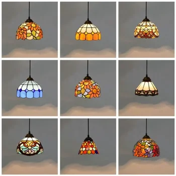 Цветна Мароканска лампа в средиземноморски стил, Витражный лампа, мозайка led окачен лампа за осветление на бара в кафенето на