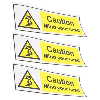 3шт стикери Watch Your Head, самоклеящийся знак с ниско разликата над главата си, предупредителен знак Внимателно