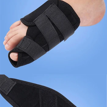 2 елемента Разделители на палеца на крака Токоизправител за педикюр с подкрепата на ден и нощ Ортопедични черни меки на жените и мъжете за облекчаване на палеца на стъпалото 3