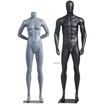 Черен, мускулест мъжки манекен Гари, модел-манекен в цял ръст, подпори за показване на спортни дрехи, рафтове за изложбата на стоки в магазин за мъжки облекла Z 2