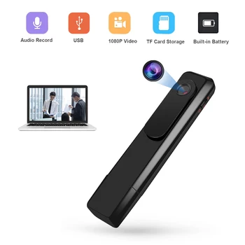 Клипсовая Мини Камера за Домашния Офис Камера 1080P Видео Аудио Рекордер USB Cam Pocket Battery One Key Бърза Запис