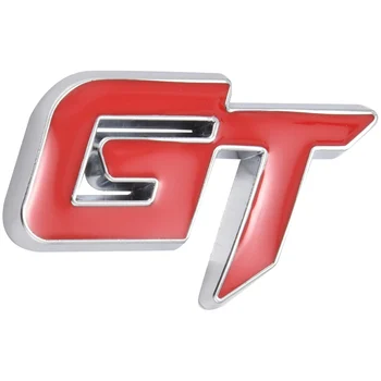 3d Gt Логото на Колата Стикер Модерен Автомобилен Интериор Стикер За Ford Mustang Focus 2 3 Fiesta Ranger Mondeo Mk2 Червен + Сребърен