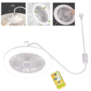 Преносим вентилатор на тавана E27, led лампи и лампа с дистанционно управление, походный герметизирующий вентилатор, въртящ се на 360 градуса За домашно осветление спални