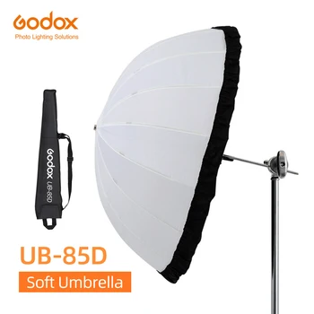 Godox UB-85D 85 см, бял параболични отразяващи Прозрачен мек шезлонг, чадър за студийно осветление, с черен със сребристи рассеивателем