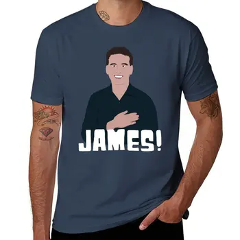 Нови герои тестове: Джеймс Хольцхауэр, поза кацане (тениска), тениска за момчета, бели ризи, тениски оверсайз за мъже 0