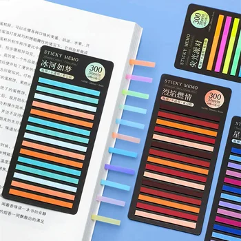LLD Прозрачен Бележник Rainbow Index Memo Pad It Лепкава Тефтери, Хартиени етикети Отметки за бележки на Ученически пособия, Канцеларски материали Kawaii 0