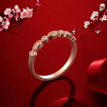 Нов пръстен от Розово злато, проба 925 с имитация на Диамант с Овална форма 9 *13 Радиан с диамантен пръстен на дъното на рязане в 4 карата 3