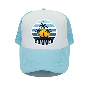 Летни шапки с принтом кокосовата палма Palm Beach За мъже и жени, окото шапка, Градинска солнцезащитная шапка, шапка-Снэпбэк, шапка с катарама MZ113