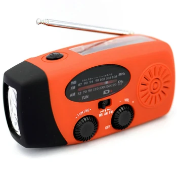 Многофункционално радио с дръжка, Слънчеви Зареждане чрез USB, FM, AM, WB, Погодное радио NOAA, Аварийни радио с дръжка, погодное радио
