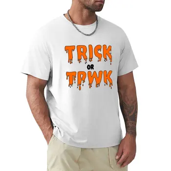 Копие на orange тениски ТРИК ИЛИ TPWK, тениски, потници, тениски за гиганти за мъже 0