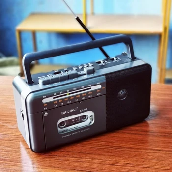 Ретро-касетофон Класически носталгия кассетный плейър Bluetooth-радио Джобно перезаряжаемое FM радио MP3 Улични високоговорители