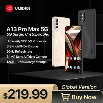 Смартфон UMIDIGI A13 Pro Max 5G, 12 + GB 256 GB, яркост 900, 90 Hz, 6,8 