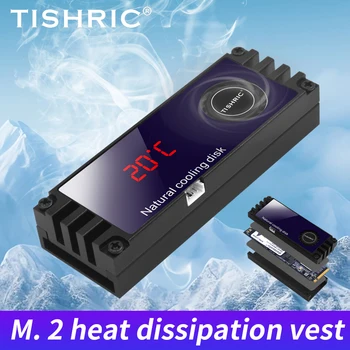 Радиатор TISHRIC M2 M. 2 NVME С Led Цифров Дисплей на Температурата Вентилатор M. 2 Топлинни Накладки Cooler Vest За 2280 22110
