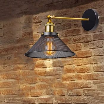 Специални Промишлени Стенни Аплици Edison Antique Simplicity В Телена Клетка, Осветителни Тела С По-Добро Черно Покритие, С Монтиран На Стената Лампа E27 1