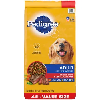 РОДОСЛОВИЕ Nutrition Complete Суха храна за възрастни кучета с пържола на скара и зеленчуци, 44 лири в опаковка