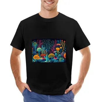 Цветни тапети с подводен на модел, плат орнамент, Пролетно забавна тениска, празни тениски на новия брой, мъжки ризи