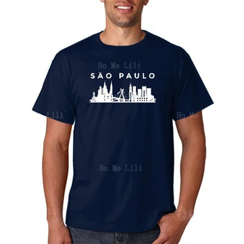 Тениска с изображение на хоризонта Сао Пауло, Бразилия, Град, бразилският тениска, нови модерни мъжки блузи с високо качество, хипстерская тениска на поръчка