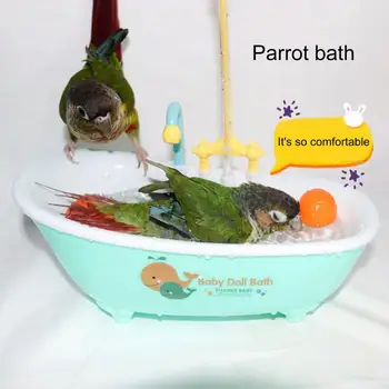Имитирующая дюза за душата Градинска баня за птици, автоматична играчка за вана за папагали, реалистичен опит измиване с вода на вълнообразни попугайчиков