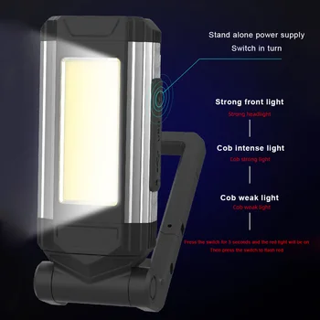 Регулируема лампа с капацитет от 2200 mah, която се презарежда чрез USB, 800ЛМ, мощен кемпинговый фенер IPX6, водоустойчив авариен светлина за разходки, ремонт на автомобили.