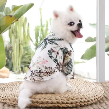 домашно куче малки и средни размери, с плажна риза с ананас за кучета, хавайски котка, голдън ретривър, пролетно-летни дрехи за домашни любимци